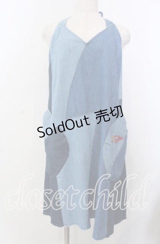 画像1: 【SALE】HYSTERIC GLAMOUR / パッチワークデニムシャツワンピース M インディゴ O-25-11-28-035-PU-OP-YM-ZT478 (1)