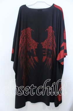 画像2: NieR Clothing / MASCOT オーバーサイズカットソー  ブラック×レッド O-25-11-28-004-PU-TO-IG-ZT1130U