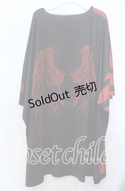 画像2: NieR CLOTHING / MASCOT オーバーサイズカットソー  ブラック×レッド O-25-11-28-004-PU-TO-IG-ZT457