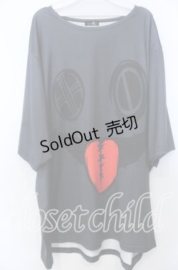 画像1: NieR Clothing / フェイスプリントオーバーサイズカットソー  ブラック O-25-11-28-005-PU-TO-IG-OS