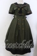 Amavel / Guardianセーラーミリタリーミドル丈ワンピース F カーキグリーン O-25-11-28-041-CA-OP-OW-OS