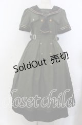 Amavel / Guardianセーラーミリタリーミドル丈ワンピース F カーキグリーン O-25-11-28-041-CA-OP-OW-OS