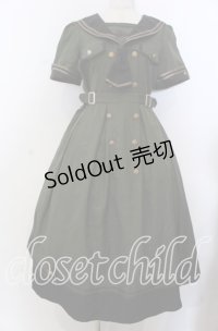 Amavel / Guardianセーラーミリタリーミドル丈ワンピース F カーキグリーン O-25-11-28-041-CA-OP-OW-OS