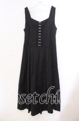 axes femme / コルセット風ジャカードジャンパースカート F クロ O-25-11-29-001-AX-OP-OW-OS