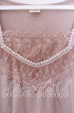 画像2: axes femme / 袖ティアードレースカットソー Ｍ ピンクベージュ O-25-11-29-035-AX-TO-IG-OS