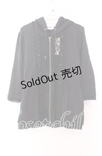 axes femme / レース配色パーカー Ｍ クロ O-25-11-29-036-AX-TO-IG-OS