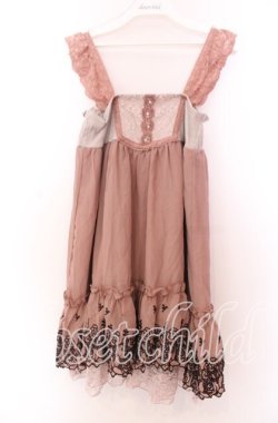 画像1: axes femme / 薔薇刺繍チュニック Ｍ ピンク O-25-11-29-038-AX-TO-IG-OS