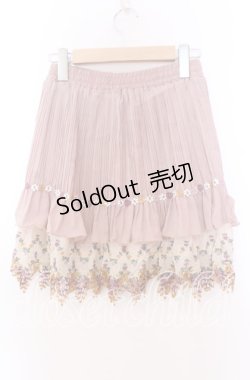 画像3: axes femme / フラワー編み切り替えスカート  ピンクベージュ O-25-11-29-039-AX-SK-IG-OS