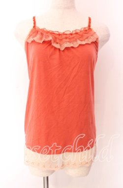 画像1: axes femme / ローズ刺繍ラインキャミソール  オレンジ O-25-11-29-040-AX-TO-IG-OS