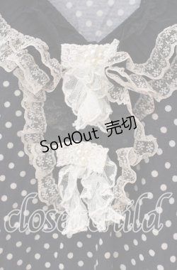 画像2: axes femme / リボンレースドットカットソー  クロ×ベージュ O-25-11-29-041-AX-TO-IG-OS