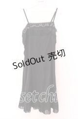 axes femme / プリーツシフォンインナーキャミワンピース Ｍ クロ O-25-11-29-045-AX-OP-IG-OS