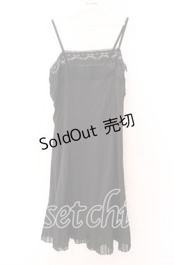 画像1: axes femme / プリーツシフォンインナーキャミワンピース Ｍ クロ O-25-11-29-045-AX-OP-IG-OS