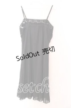 画像3: axes femme / プリーツシフォンインナーキャミワンピース Ｍ クロ O-25-11-29-045-AX-OP-IG-OS