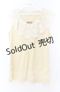 axes femme / フリル襟タンクトップ Ｍ イエロー O-25-11-29-046-AX-TO-IG-ZT557