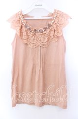 axes femme / フリル襟タンクトップ  ピンク O-25-11-29-047-AX-TO-IG-ZT320