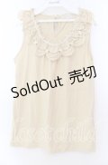 axes femme / バラ付レース襟タンク Ｍ イエロー O-25-11-29-050-AX-TO-IG-OS