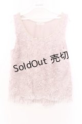 axes femme / 薔薇生地タンクトップ Ｍ ピンク O-25-11-29-053-AX-TO-IG-ZT1202X