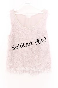 axes femme / 薔薇生地タンクトップ Ｍ ピンク O-25-11-29-053-AX-TO-IG-ZT1202X