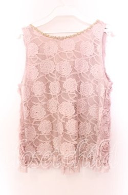 画像3: axes femme / 薔薇生地タンクトップ Ｍ ピンク O-25-11-29-053-AX-TO-IG-OS