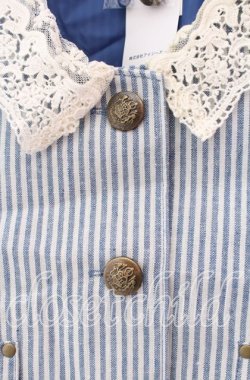 画像2: axes femme / レース襟ベスト  ブルー×オフ O-25-11-29-054-AX-TO-IG-OS