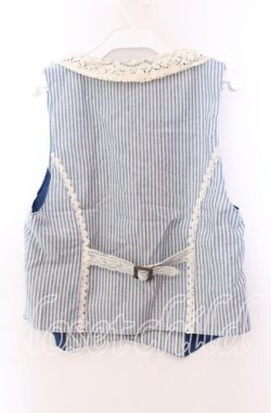 画像3: axes femme / レース襟ベスト  ブルー×オフ O-25-11-29-054-AX-TO-IG-OS