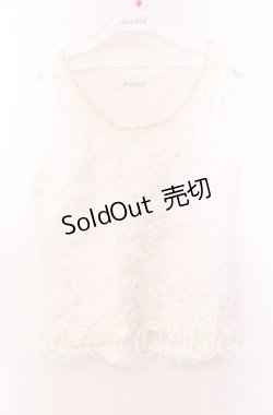 画像1: axes femme / 薔薇生地タンクトップ  シロ O-25-11-29-055-AX-TO-IG-OS