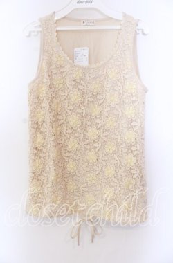 画像1: axes femme / 花総レースタンクトップ Ｍ アイボリー O-25-11-29-059-AX-TO-IG-OS