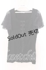 axes femme / レースラッフルタンクトップ Ｍ クロ O-25-11-29-062-AX-TO-IG-ZT1205A