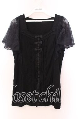 画像1: axes femme / レースラッフルタンクトップ Ｍ クロ O-25-11-29-062-AX-TO-IG-OS