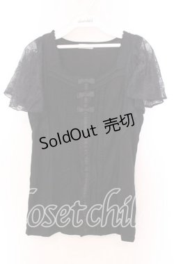 画像1: axes femme / レースラッフルタンクトップ Ｍ クロ O-25-11-29-062-AX-TO-IG-ZT1205A