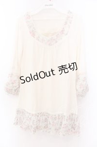 axes femme / ドットローズ切り替えカットソー  アイボリー O-25-11-29-064-AX-TO-IG-OS