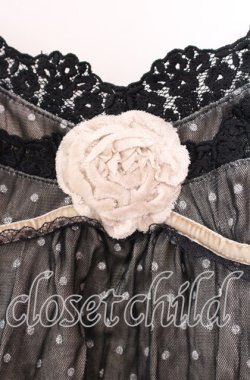 画像2: axes femme / ベロア薔薇モチーフキャミソール  クロ×ベージュ O-25-11-29-065-AX-TO-IG-OS