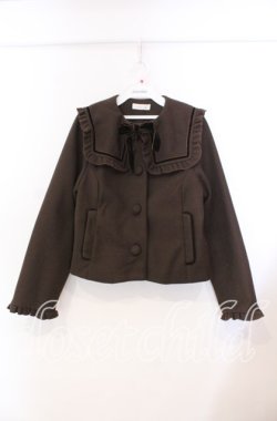 画像1: m petit by misako / セーラー襟ショートコート M ブラウン O-25-11-29-007-LO-CO-OW-OS