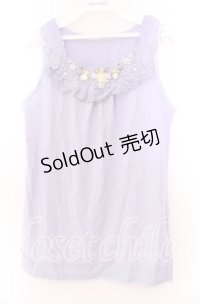 axes femme / ローズモチーフタンク  ラベンダー O-25-11-29-068-AX-TO-IG-OS