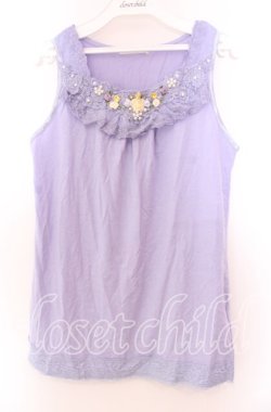 画像1: axes femme / ローズモチーフタンク  ラベンダー O-25-11-29-068-AX-TO-IG-OS