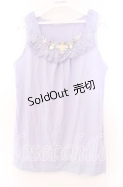 画像1: axes femme / ローズモチーフタンク  ラベンダー O-25-11-29-068-AX-TO-IG-OS