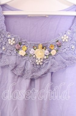 画像2: axes femme / ローズモチーフタンク  ラベンダー O-25-11-29-068-AX-TO-IG-OS