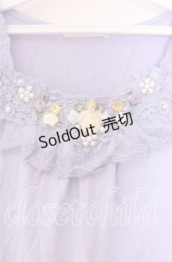 画像2: axes femme / ローズモチーフタンク  ラベンダー O-25-11-29-068-AX-TO-IG-OS