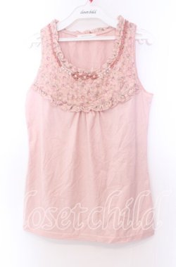 画像1: axes femme / 花柄切り替えタンクトップ Ｍ ピンク O-25-11-29-070-AX-TO-IG-OS