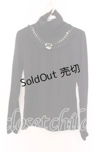 axes femme / ネックレス付きタートルニット  クロ O-25-11-29-071-AX-TO-IG-OS