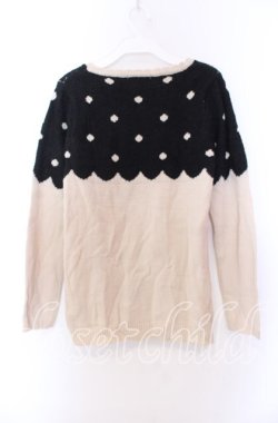 画像2: axes femme / シャギーうさぎニット  ベージュ×クロ O-25-11-29-072-AX-TO-IG-OS