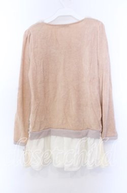 画像3: axes femme / パール付き裾デザインプルオーバー  ベージュ系 O-25-11-29-074-AX-TO-IG-OS