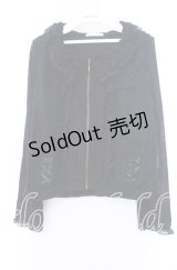 axes femme / レース配色ニットパーカー Ｍ クロ O-25-11-29-075-AX-TO-IG-OS