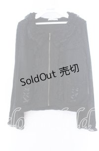 axes femme / レース配色ニットパーカー Ｍ クロ O-25-11-29-075-AX-TO-IG-OS