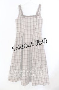 m petit by misako / リボンチェックジャンパースカート M ブラウン O-25-11-29-008-LO-OP-OW-OS