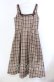 画像1: m petit by misako / リボンチェックジャンパースカート M ブラウン O-25-11-29-008-LO-OP-OW-OS (1)