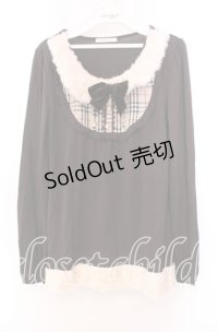 axes femme / ファー切り替えレイヤード風カットソー  ブラウン O-25-11-29-076-AX-TO-IG-OS