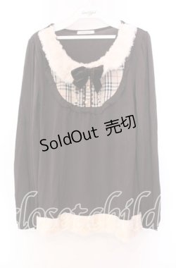 画像1: axes femme / ファー切り替えレイヤード風カットソー  ブラウン O-25-11-29-076-AX-TO-IG-OS