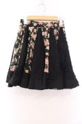 axes femme / 花柄パッチワークスカート Ｍ クロ O-25-11-29-077-AX-SK-IG-OS