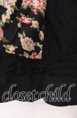 画像2: axes femme / 花柄パッチワークスカート Ｍ クロ O-25-11-29-077-AX-SK-IG-OS